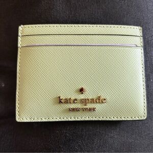 Kate Spade Green Saffiano  Leather Card Holder